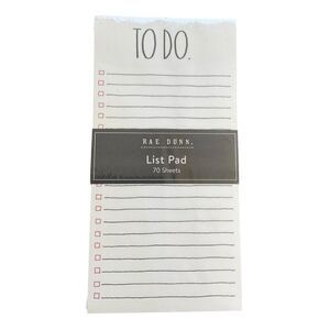 Rae Dunn To Do List Pad 70 Sheets Lined Paper Notepad